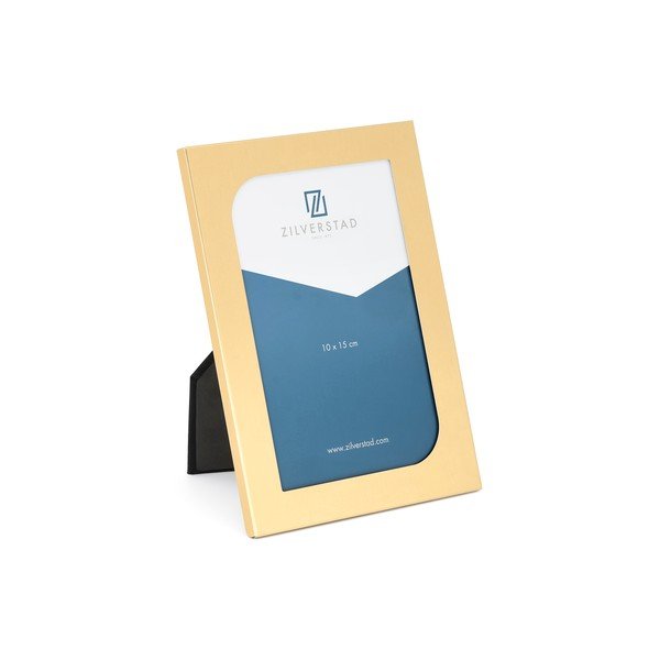 Ramă foto alămie cu picior de susținere din metal 12x17 cm Grenoble – Zilverstad