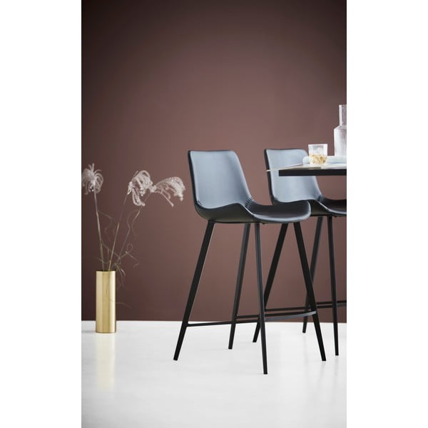 Scaun bar din piele ecologică DAN–FORM Denmark Hype, înălțime 102 cm, negru-image-1