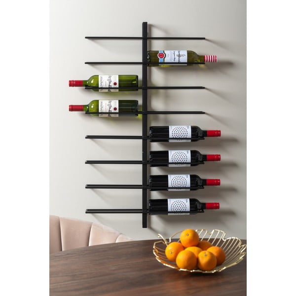 Raft pentru sticle de vin negru de perete din metal număr sticle 16  Dual  – PT LIVING-image-1