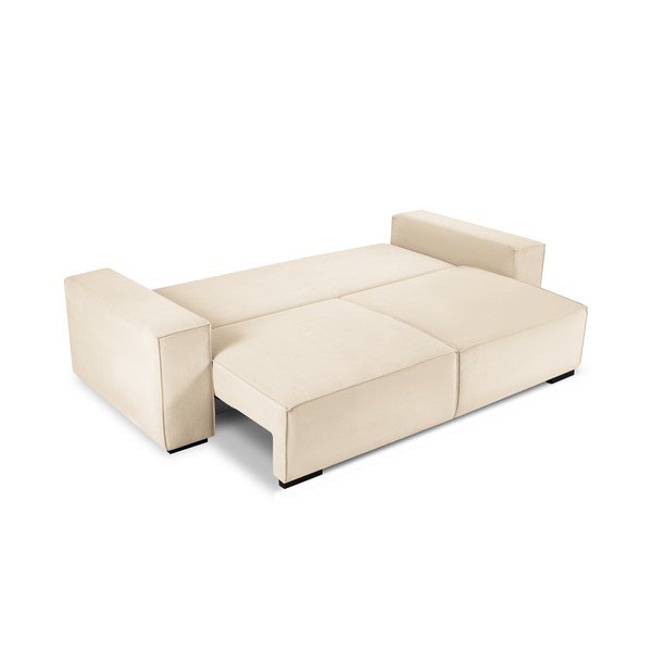 Canapea extensibilă din catifea Mazzini Sofas Azalea, bej-image-3