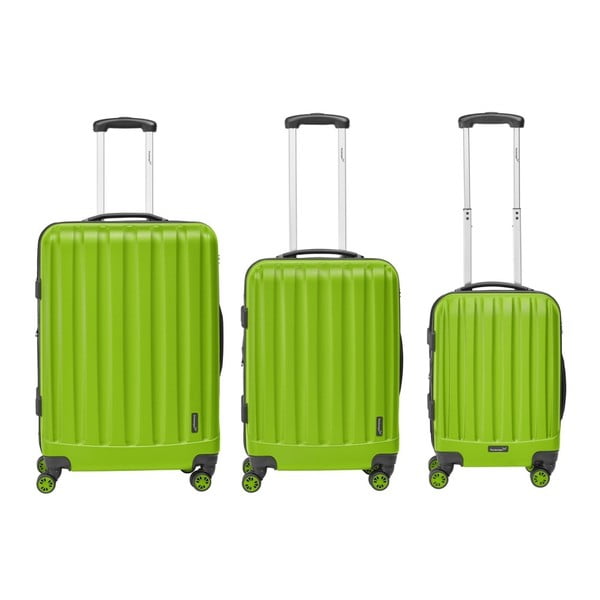 Set 3 trolere Packenger Koffer, verde deschis