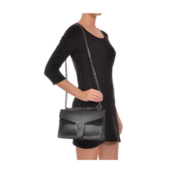 Geantă din piele Isabella Rhea Leo, negru-image-1