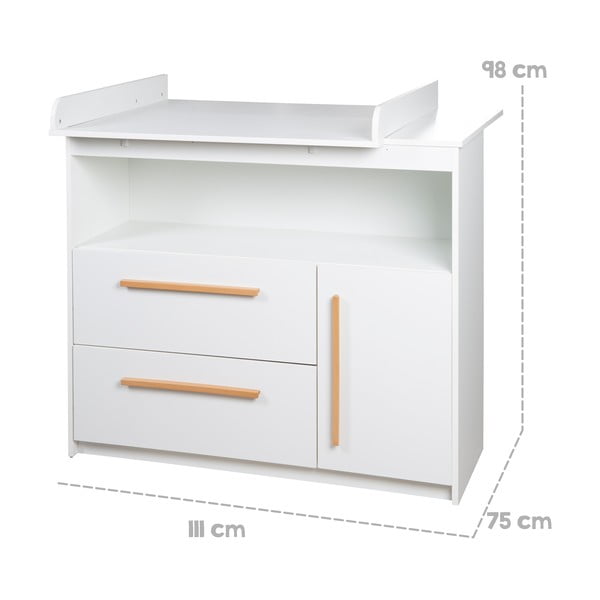 Comodă de copii albă joasă 107x98 cm Lilo – Roba-image-4