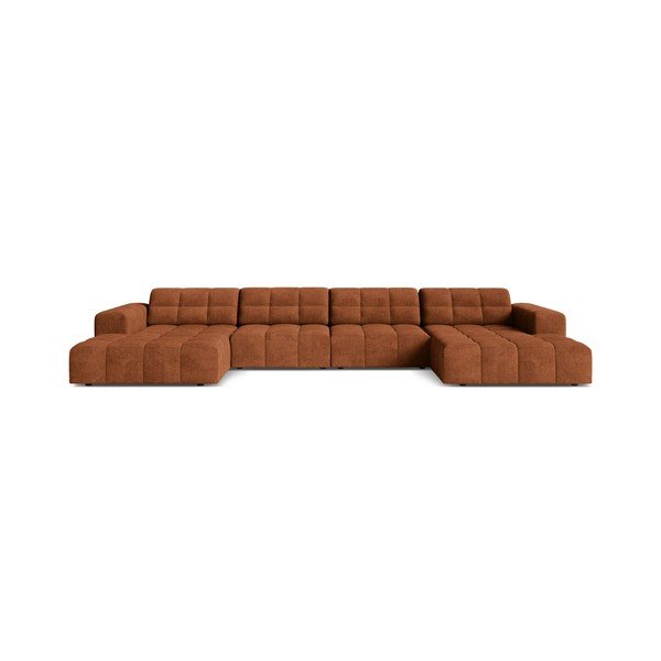 Colțar teracotă cu tapițerie din chenille (în formă de "U") Chicago – Cosmopolitan Design