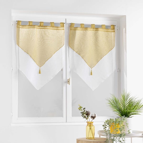 Perdele galbene/albe 2 buc. 60x90 cm Duetto – douceur d'intérieur-image-2