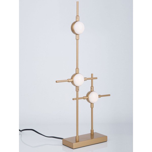 Veioză aurie LED din metal cu abajur din sticlă acrilică (înălțime 52 cm) Atomo – Nova Luce-image-1