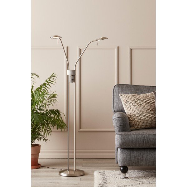 Lampadar argintiu LED cu abajur din metal (înălțime 135 cm) Hudson – Markslöjd-image-1