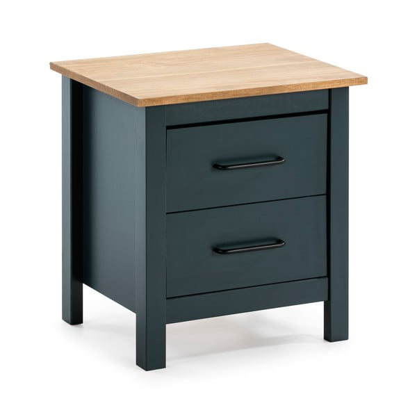 Noptieră albastru-închis din lemn masiv de pin Miranda – Marckeric-image-2