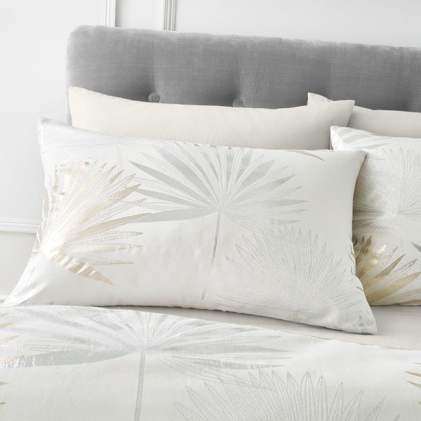 Lenjerie de pat crem pentru pat dublu 200x200 cm Luxe Palm – Catherine Lansfield-image-1