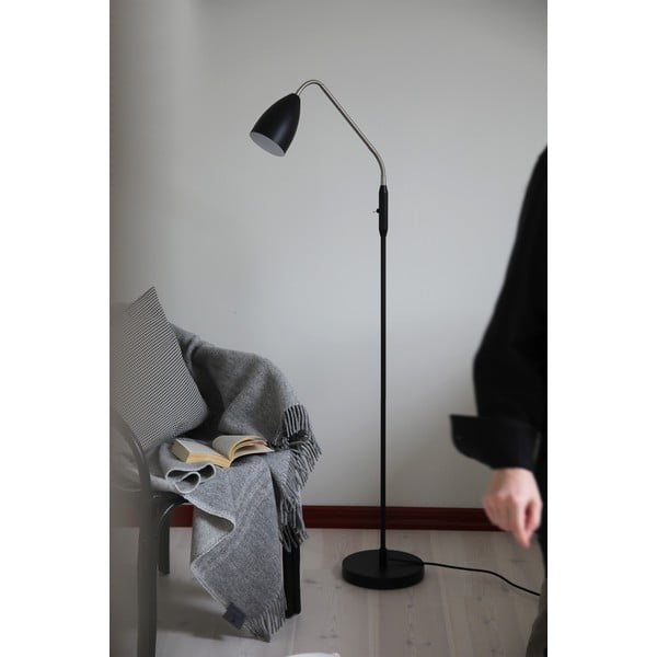 Lampadar negru LED cu intensitate reglabilă cu abajur din metal (înălțime 140 cm) Patro – Markslöjd-image-1