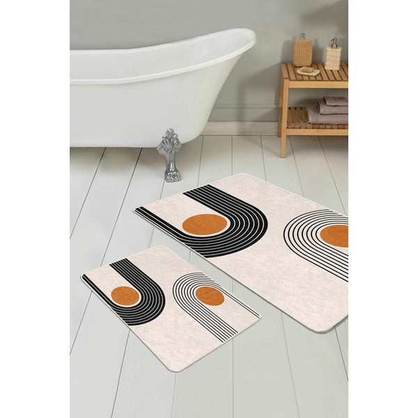 Covorașe de baie bej 2 buc. din catifea 60x100 cm Dot Arch – Mila Home-image-3