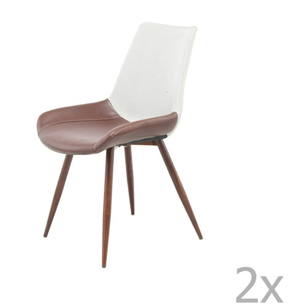 Set 2 scaune 360 Living Brando, gri-maro