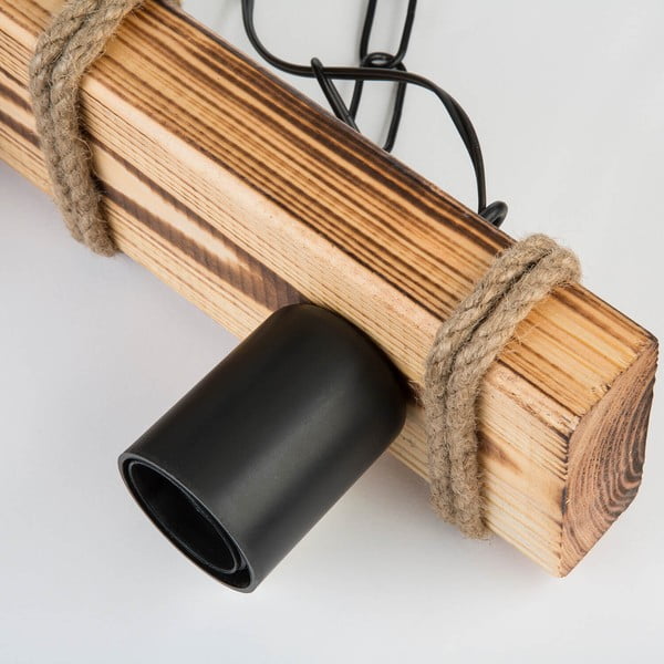 Plafonieră neagră/în culoare naturală 10.5x48.5 cm – Squid Lighting-image-1