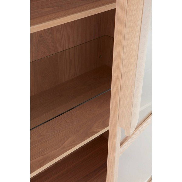 Vitrină în culoare naturală deschisă cu aspect de lemn de frasin 90x195x40 cm Sandor – Jotex-image-3