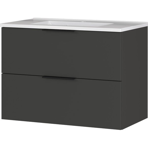 Dulap cu chiuvetă gri antracit suspendat cu aspect mat 81x61 cm Crandon – Germania