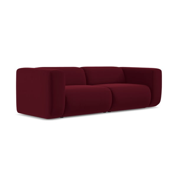 Canapea burgundy cu tapițerie din catifea 228 cm Ekahi – Makamii-image-2