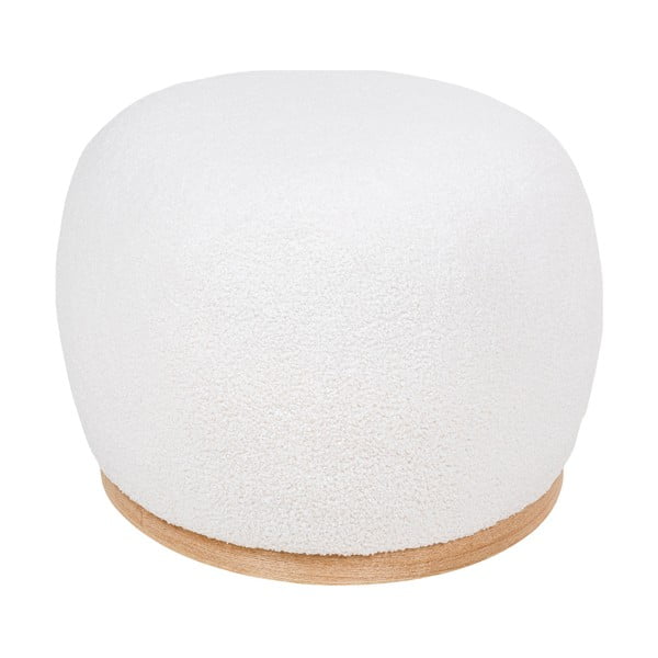Taburet alb cu tapițerie din țesătură bouclé Manhattan – House Nordic-image-2