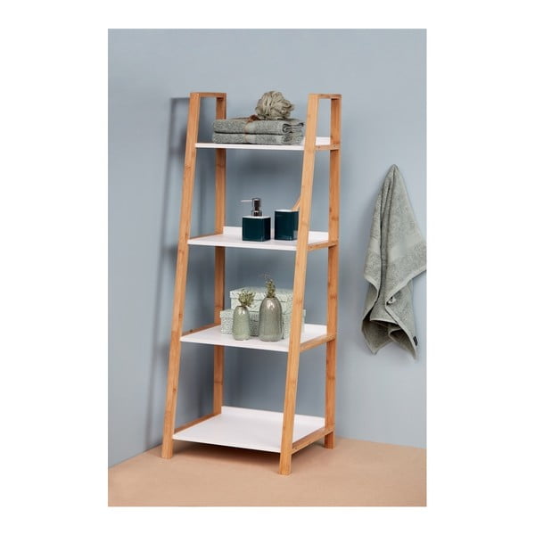 Raft de baie din bambus cu 4 rafturi Wenko Finja-image-1