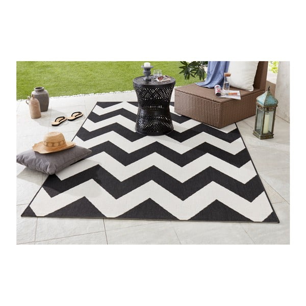 Covor adecvat interior/exterior Bougari Unique, 120 x 170 cm, negru-alb-image-1