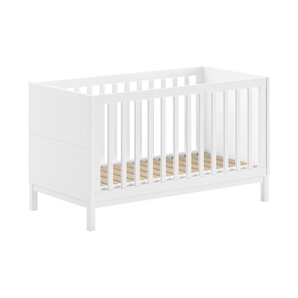 Pătuț alb din lemn de pin 70x140 cm Eva – Vipack