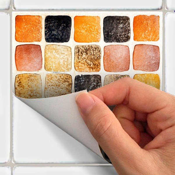 Set 9 autocolante de perete Ambiance Tiles Mosaics Sanded Grade, 15 x 15 cm-image-2
