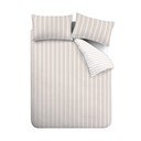 Lenjerie de pat bej din bumbac pentru pat dublu/extinsă 230x220 cm Ashford Stripe – Bianca