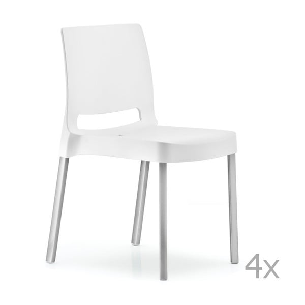 Set 4 scaune Pedrali Joi, alb