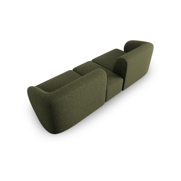Canapea verde cu tapițerie din chenille 246 cm Paolo – Milo Casa-image-3
