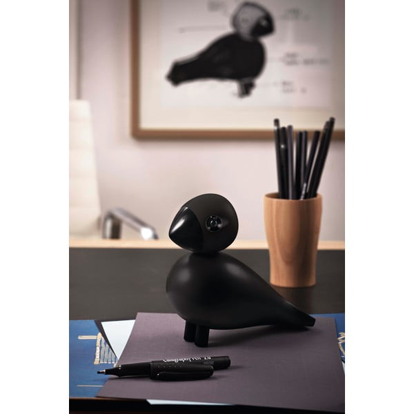 Statuetă din lemn masiv de fag Kay Bojesen Denmark Songbird Ravn, negru-image-1