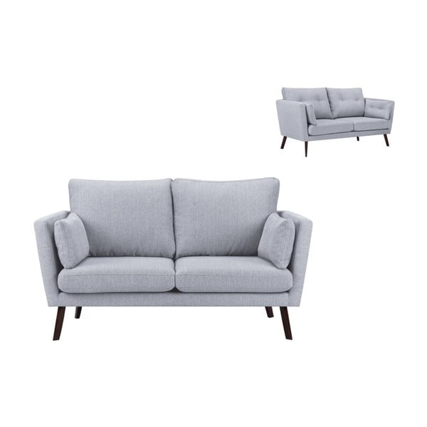 Canapea cu 2 locuri Mazzini Sofas Elena, gri deschis-image-1