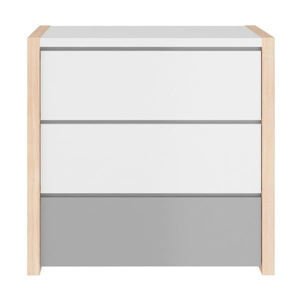 Comodă cu 3 sertare BELLAMY Pinette, gri-image-1