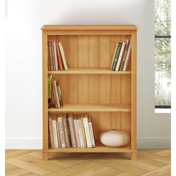 Bibliotecă în culoare naturală din lemn de pin 77x106 cm Pivo – Støraa-image-1