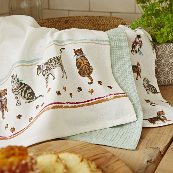 Set 3 prosoape de bucătărie din bumbac Cooksmart ® Cats on Parade-image-1