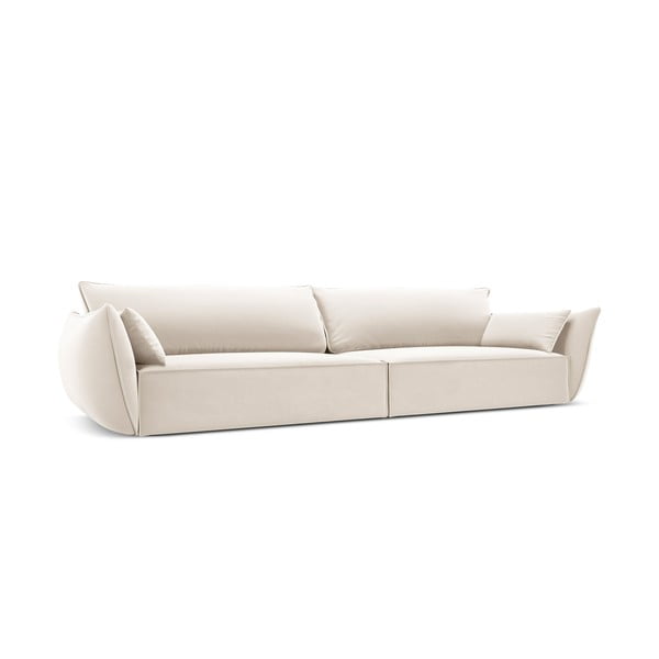 Canapea bej cu tapițerie din catifea 248 cm Vanda – Mazzini Sofas-image-2