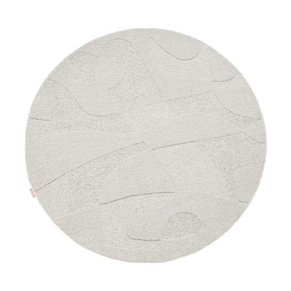 Covor gri deschis rotund din lână ø 120 cm Morphic Botanica – Agnella