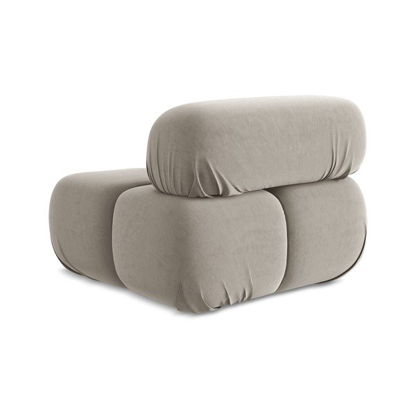 Modul pentru canapea modulară bej cu tapițerie din catifea Lokua – Makamii-image-3