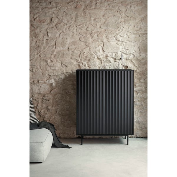Comodă înaltă neagră 97x130 cm Sierra - Teulat-image-1