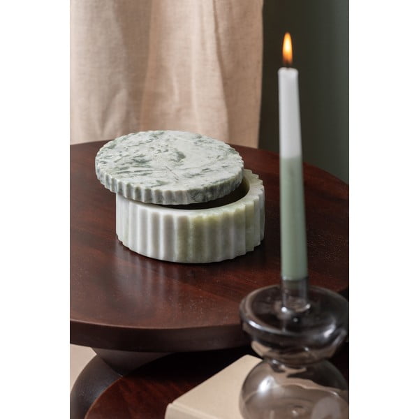 Cutie de depozitare verde-deschis din piatră decorativă ø 15x6 cm Marble – PT LIVING-image-1