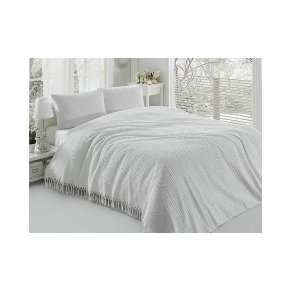 Cuvertură subțire din bumbac Șaseher Pique White, 220 x 240 cm, alb-image-1