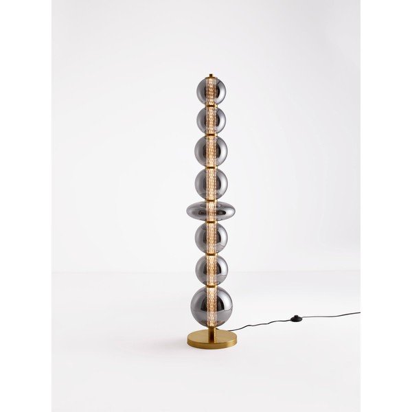 Lampadar gri LED cu intensitate reglabilă din metal cu abajur din sticlă (înălțime 140 cm) Navi – Nova Luce-image-3