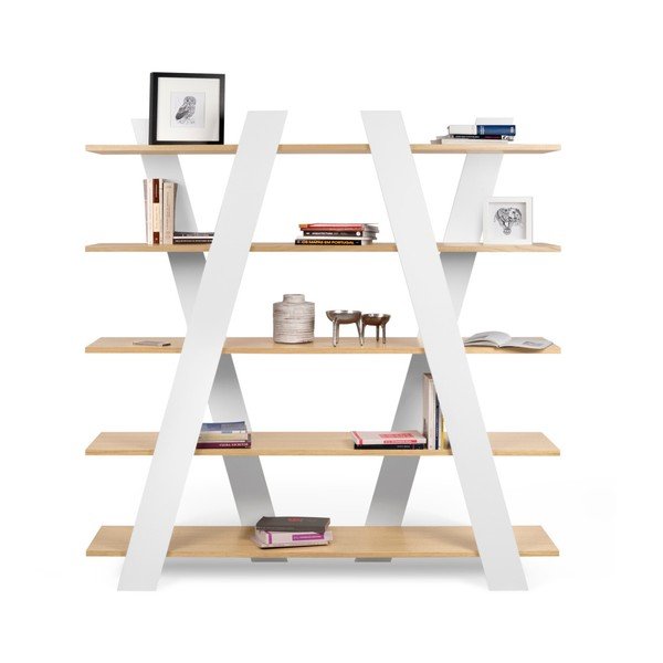 Bibliotecă TemaHome Wind Oak, alb-image-3