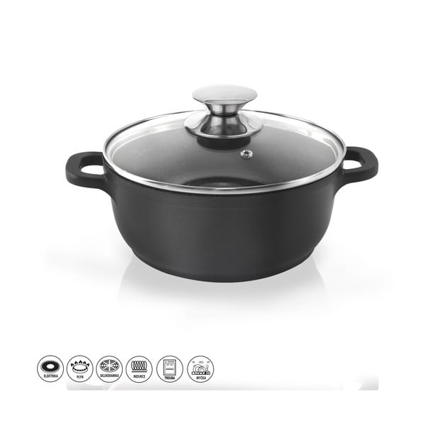 Oală din aluminiu neaderent cu capac din sticlă Orion Grande, ⌀ 20 cm-image-3