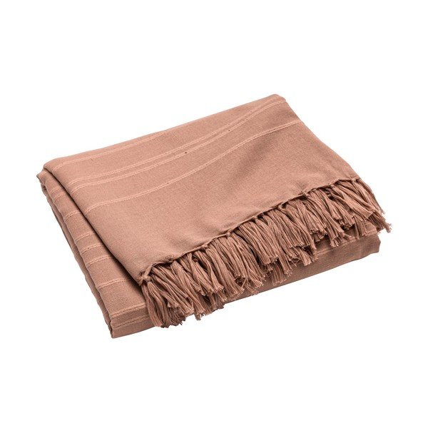 Cuvertură teracotă din bumbac 125x150 cm Lilia – douceur d'intérieur