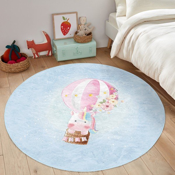 Covor pentru copii albastru deschis ø 100 cm Comfort – Mila Home-image-1