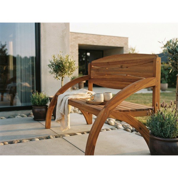 Bancă de grădină maro din lemn masiv Hadia – Garden Pleasure-image-2