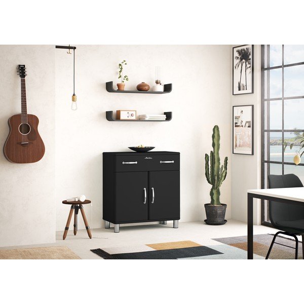 Raft de perete Tenzo Flower, negru-image-2