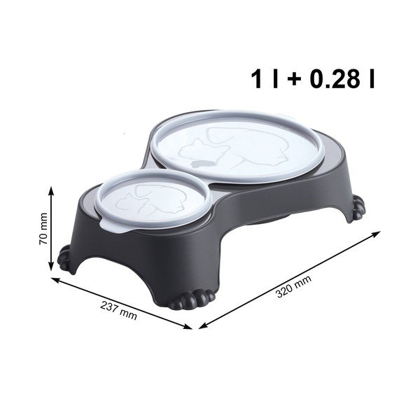 Bol cu capac pentru animale negru Sally - Rotho-image-1