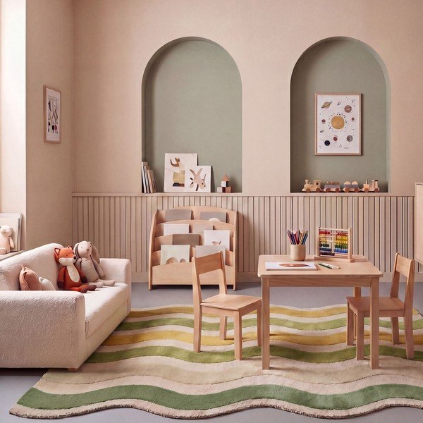 Covor verde/în culoare naturală țesut manual din lână 160x230 cm Cascade Wool – Flair Rugs-image-2