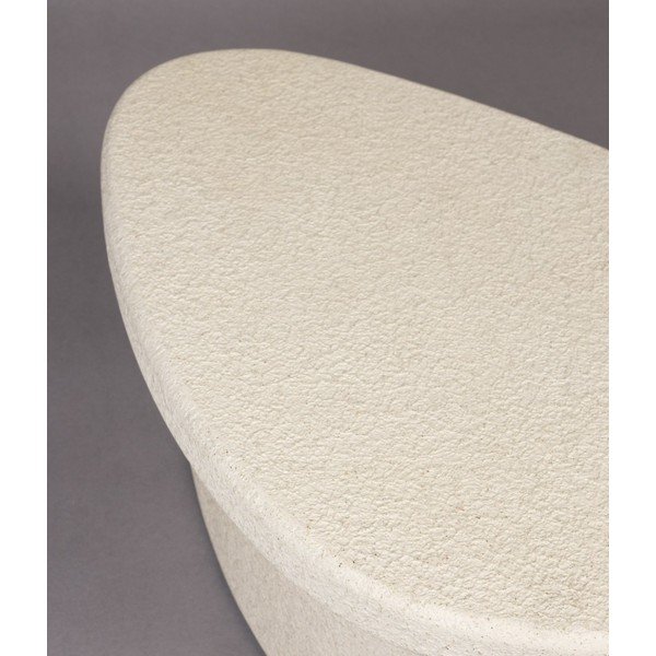 Măsuță de cafea bej cu aspect de marmură 49x74 cm Veda – Dutchbone-image-3