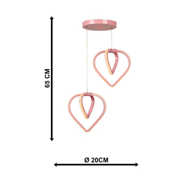 Lustră roz LED din metal ø 20 cm Sevinc – Squid Lighting-image-4